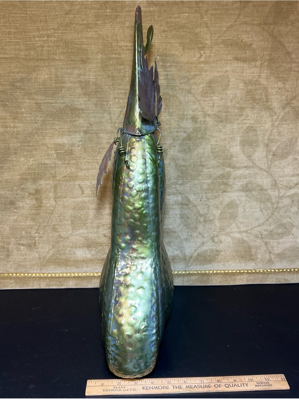 Metal Pumpkin Squash Seasonal Home Decor Autumn Fall Thanksgiving Green 21” - Picture 4 of 5